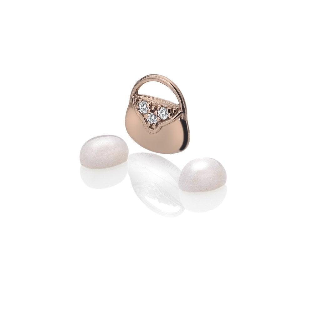 Rose Gold Handbag Charm with Rose Quartz