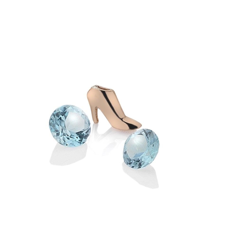 Anais Paris Rose Gold Plated Sterling Silver High Heels Charm with Blu