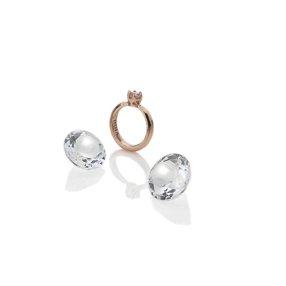 Anais Paris Rose Gold Ring with White Topaz