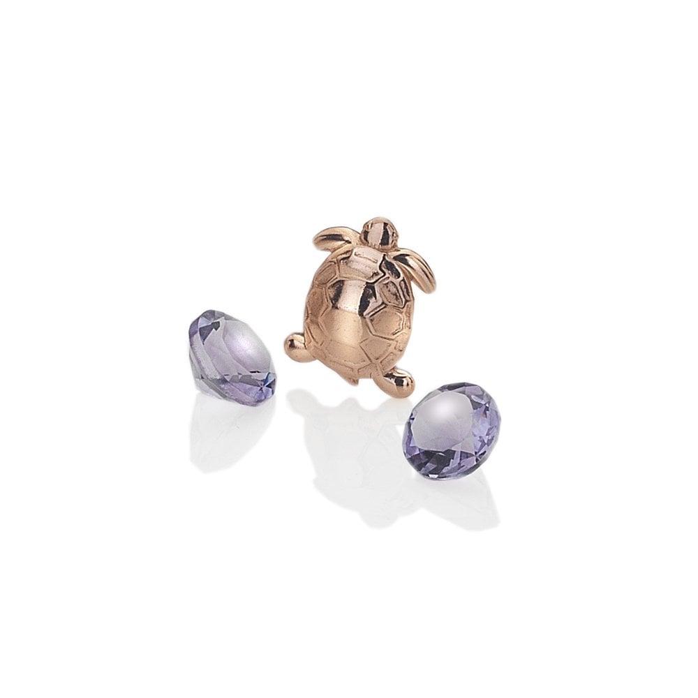 Anais Paris Rose Gold Plated Sterling Silver Turtle with Amethyst Cabo