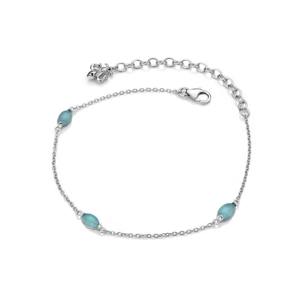Anais Paris September - Blue Agate Oval Cabochon Cut Bracelet