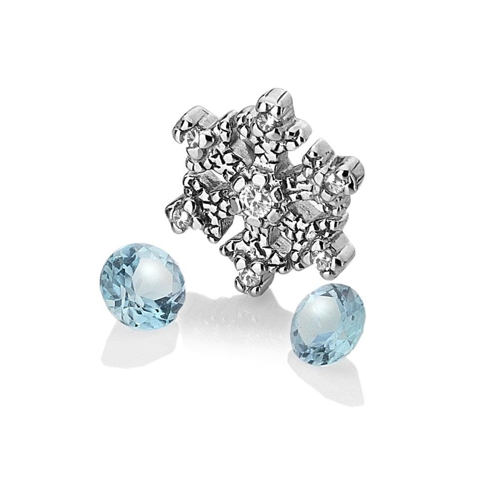 Anais Paris Snowflake Charm with Blue Topaz Stones