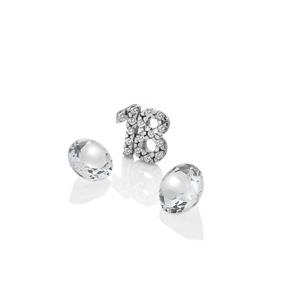 Anais Paris Sterling Silver 18th Birthday with White Topaz Cabochons