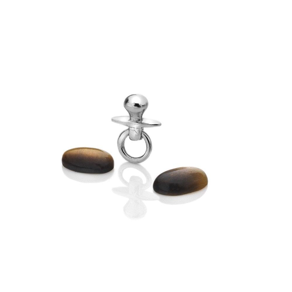 Anais Paris Sterling Silver Dummy with Tigers Eyes Cabochons