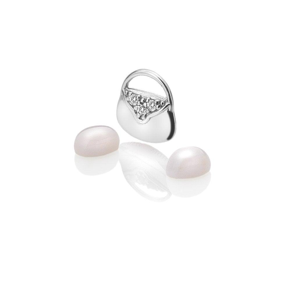 Silver Handbag Charm with Rose Quartz