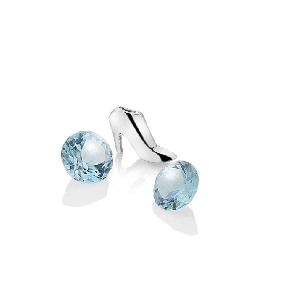 Anais Paris Sterling Silver High Heels Charm with Blue Topaz Cabochons