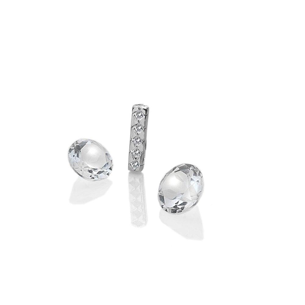 Anais Paris Sterling Silver Letter 'I & Apos; with White Topaz Cabo