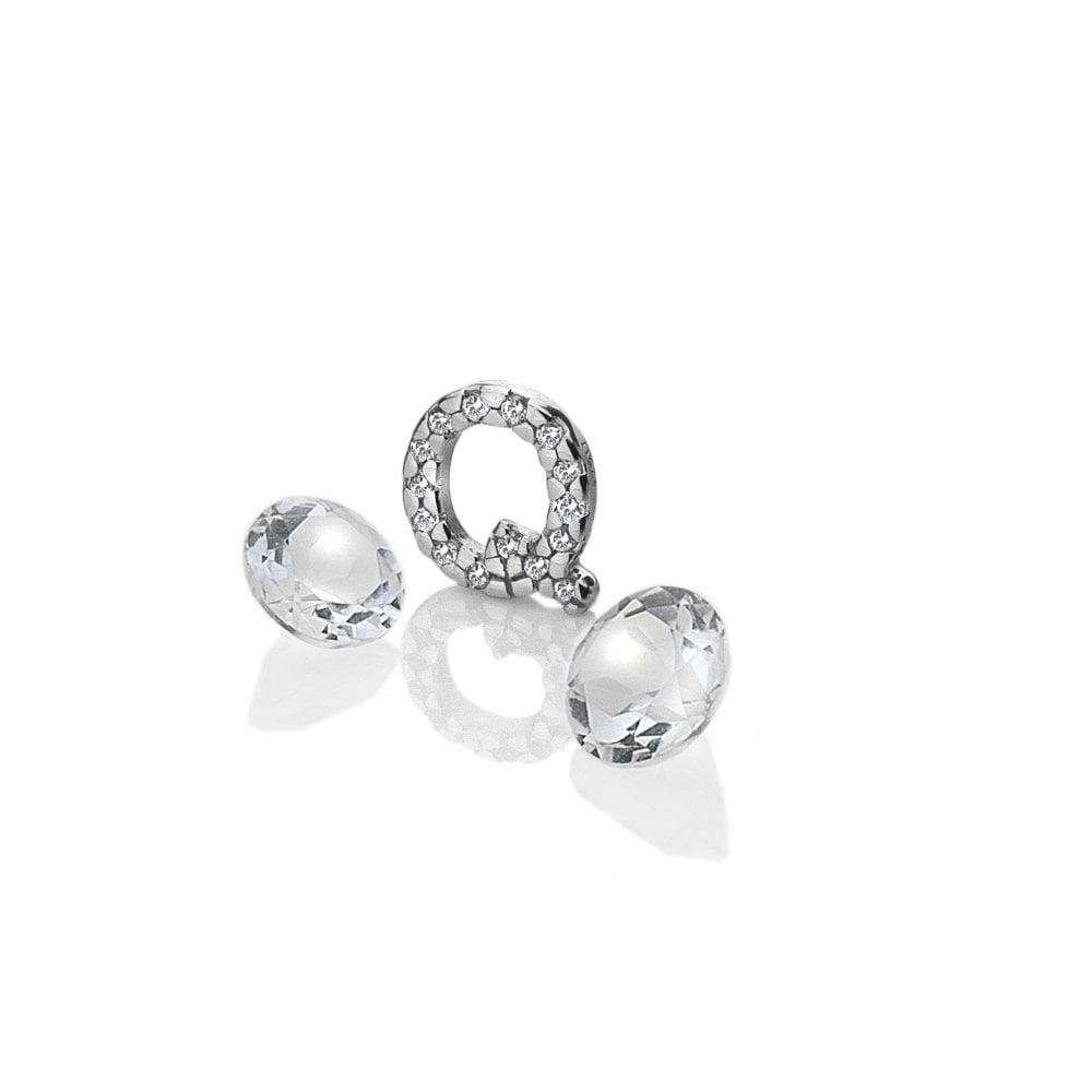 Anais Paris Sterling Silver Letter 'Q & Apos; with White Topaz Cabo