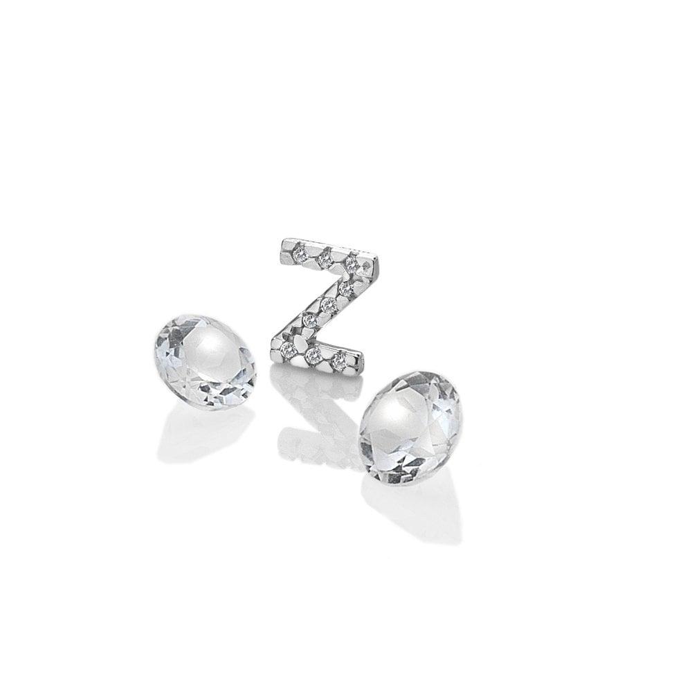 Anais Paris Sterling Silver Letter 'Z & Apos; with White Topaz Cabo