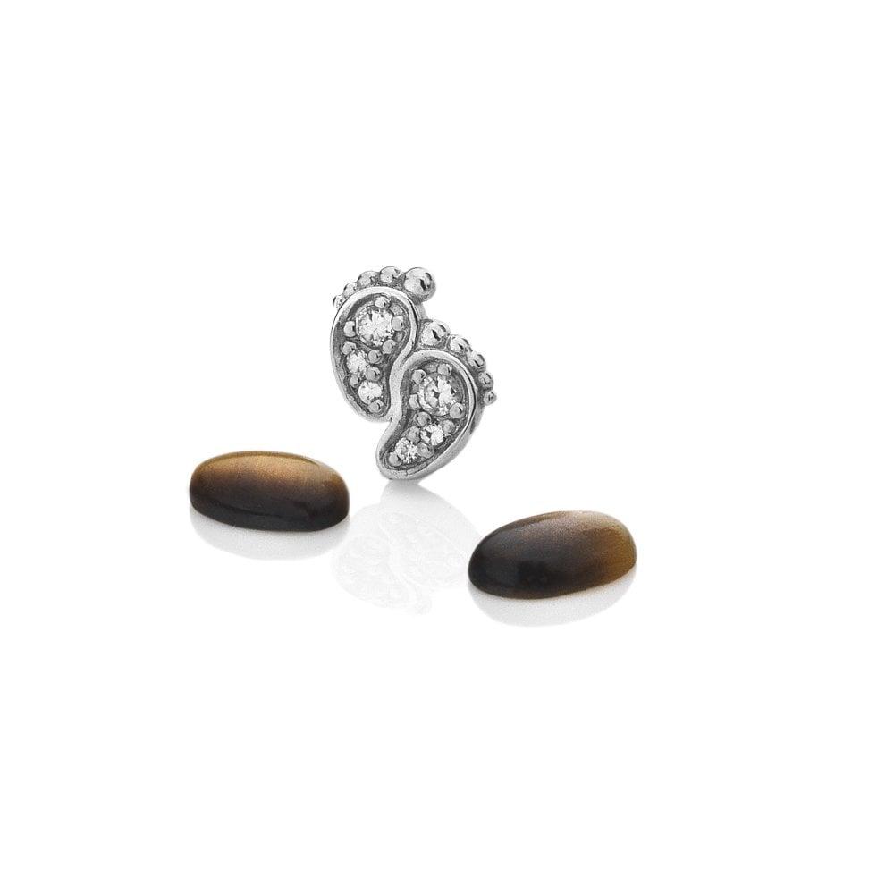 Anais Paris Sterling Silver Pitter Patter with Tigers Eye Cabochons