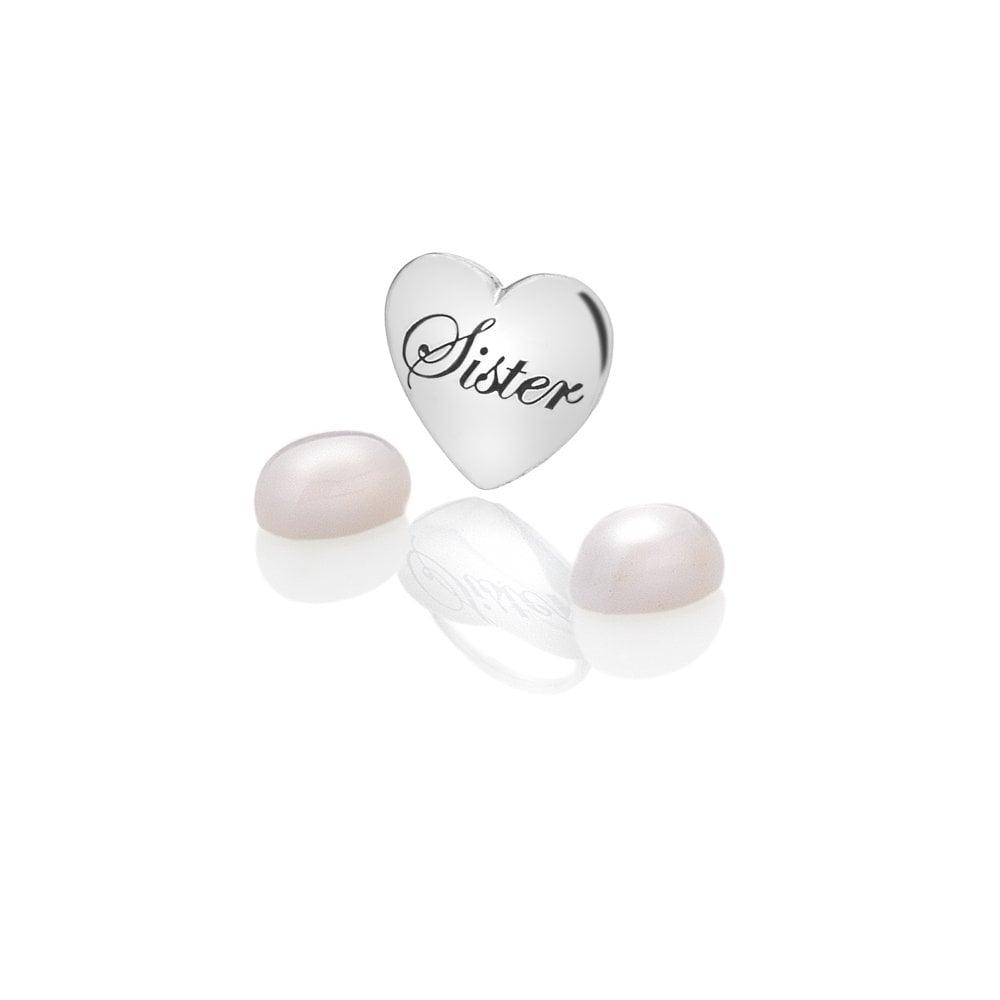 Anais Paris Sterling Silver Sister Charm with Rose Quartz Cabochons