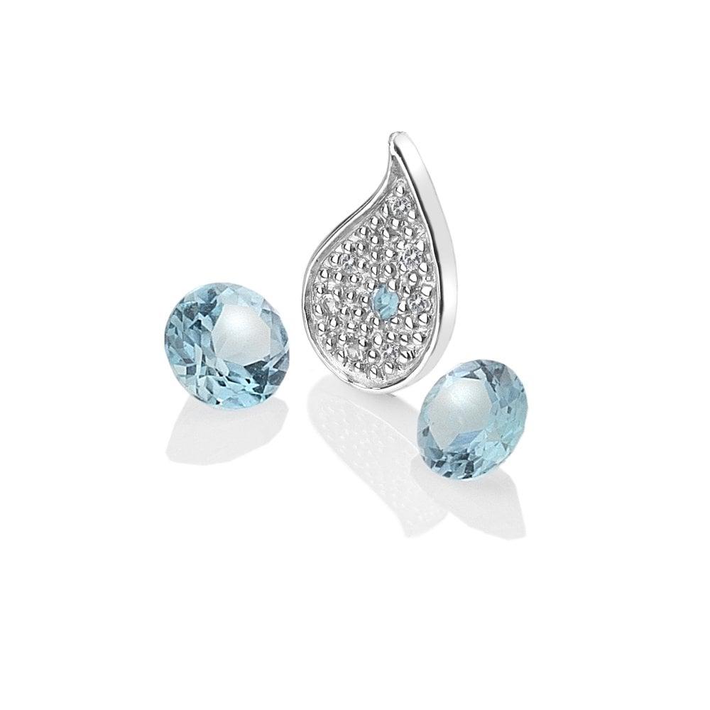 Anais Paris Water Silver Charm Blue Topaz and Blue Topaz