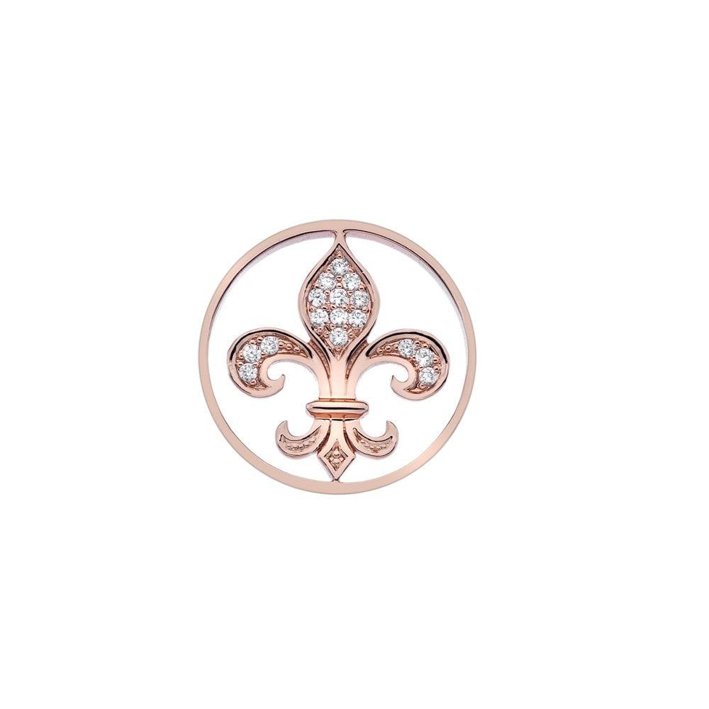 Emozioni Fleur de Lis Rose Gold Plated Coin