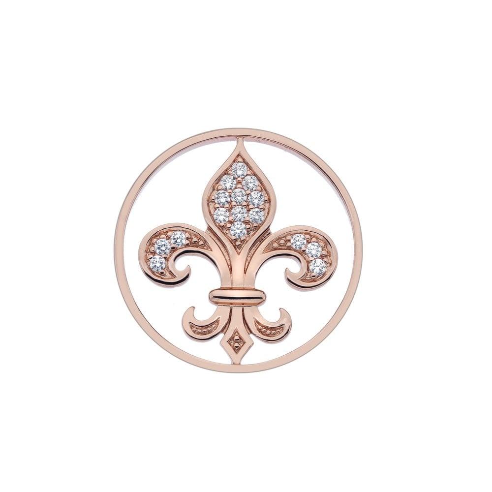 Emozioni Fleur de Lis Rose Gold Plated Coin
