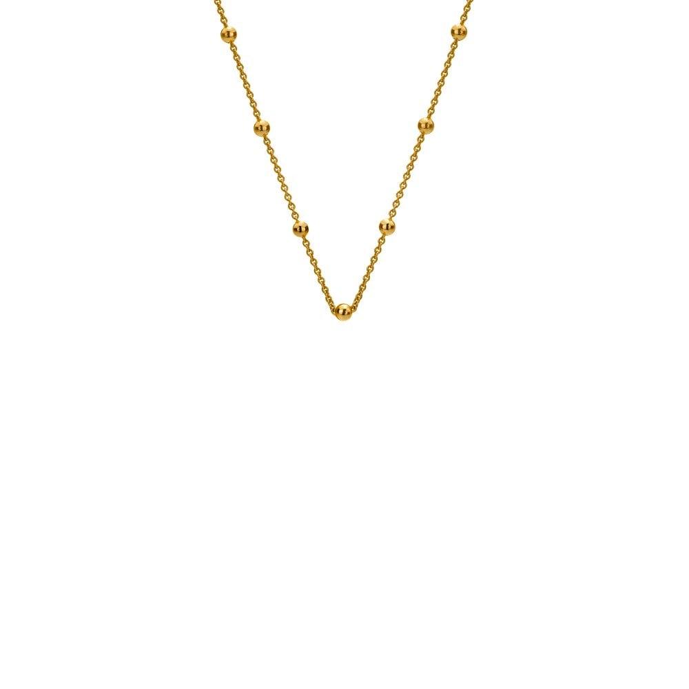 Emozioni Yellow Gold Plated Sterling Silver Intermittent Bead Chain 18