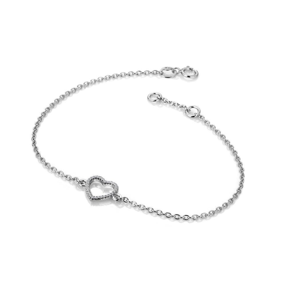 9ct White Gold Ripple Bracelet