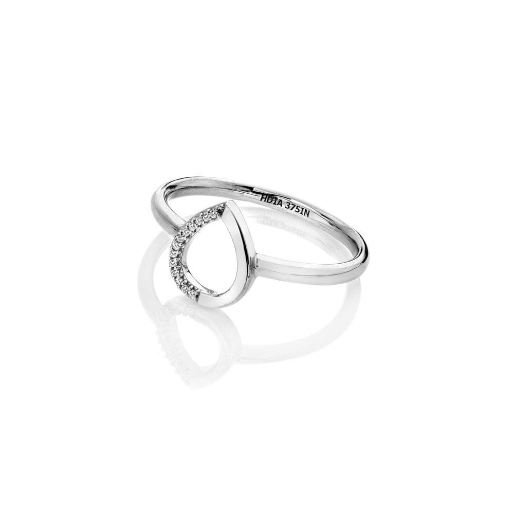 9ct White Gold Teardrop Ring