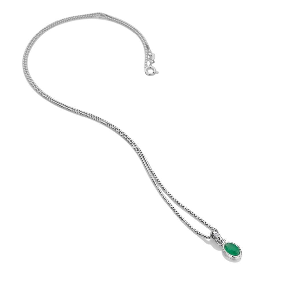 Green Agate Birthstone Pendant, May