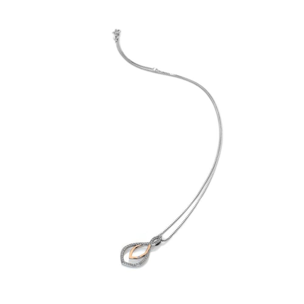 Harmony White Topaz Pendant, Rose Gold Plate Accents
