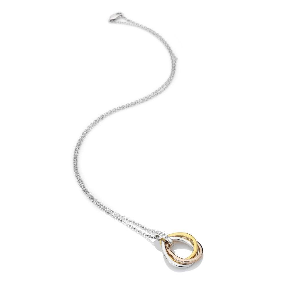 Trio Teardrop Pendant with Rose Gold Accents