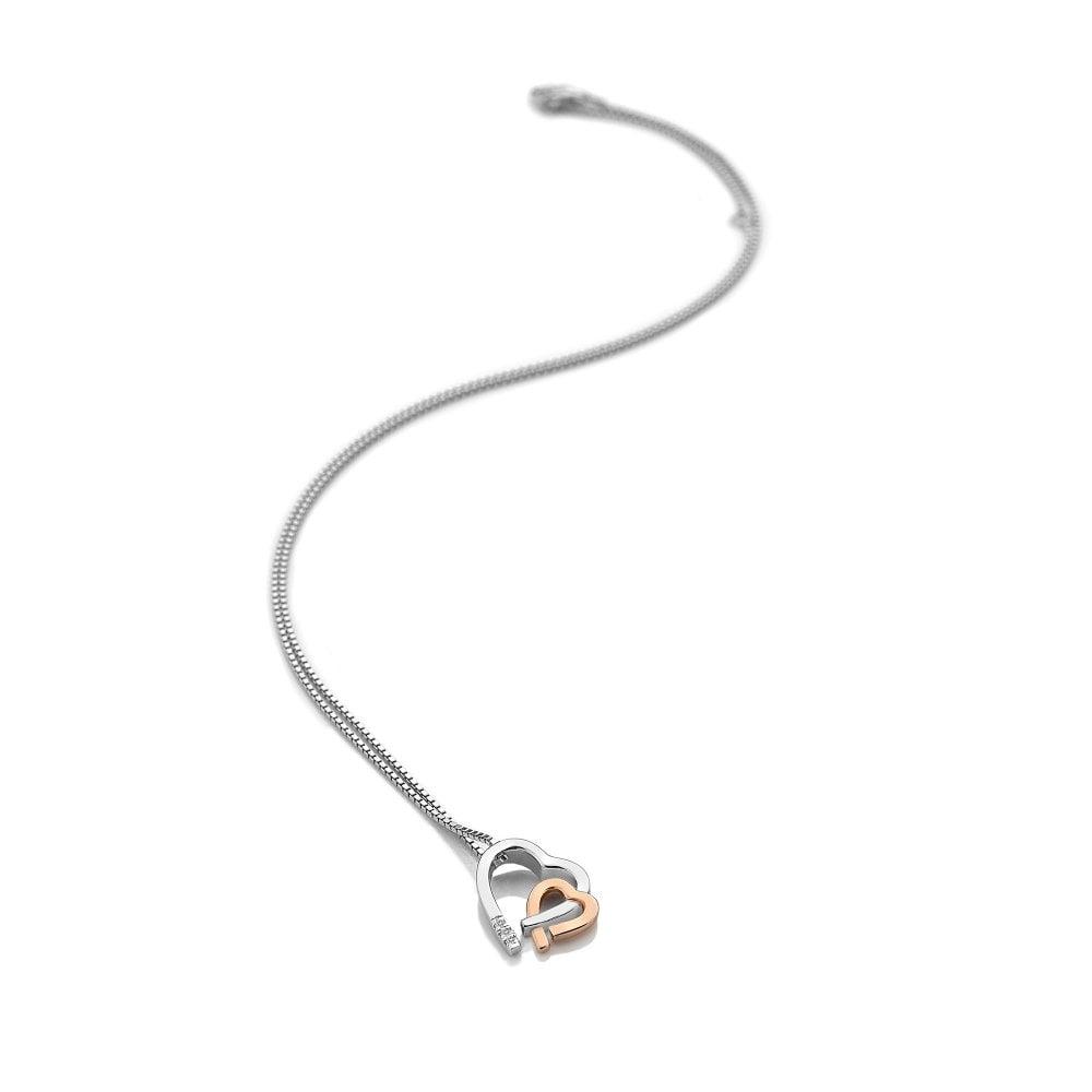Warm Heart Pendant, Rose Gold Plated Accents