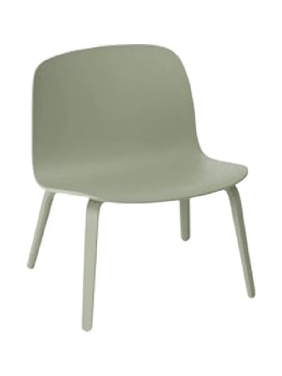 Visu Chair 39.5 cm Gray-Green, Wood Legs