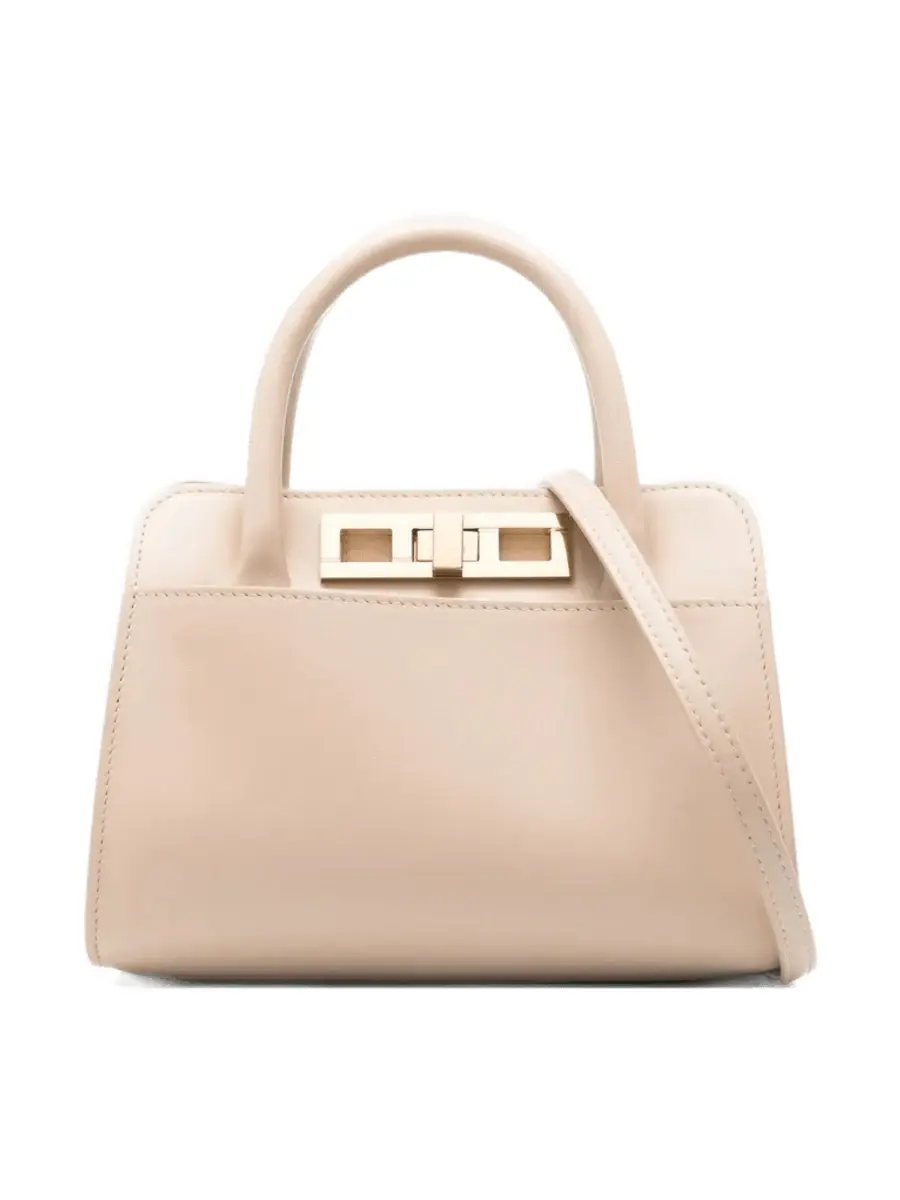 Metal Clasp Top-Handle Shoulder Bag
