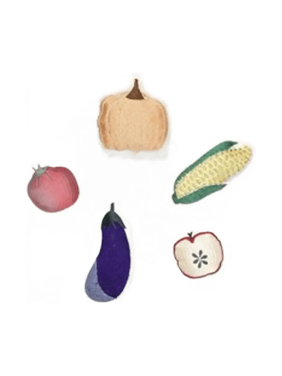 Toy Vegetables Cotton Fabric, Set of 5