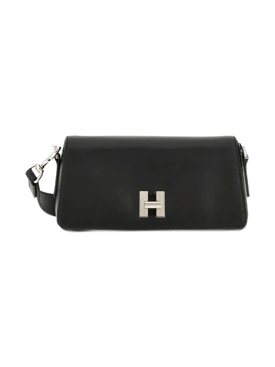 Logo-Clasp Leather Shoulder Bag