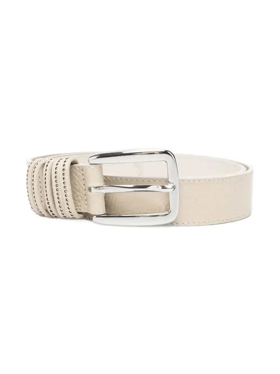 Textured-Leather Belt