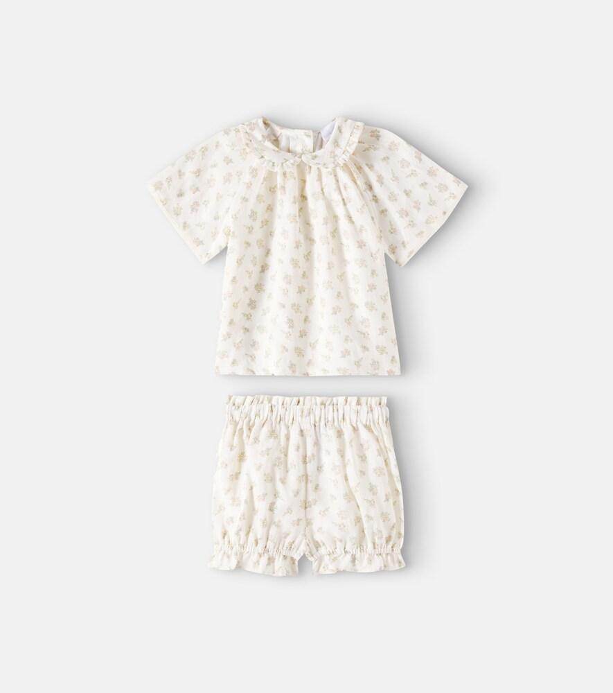 C’era Una Volta Baby Vienna Ramie Dress and Bloomers Set