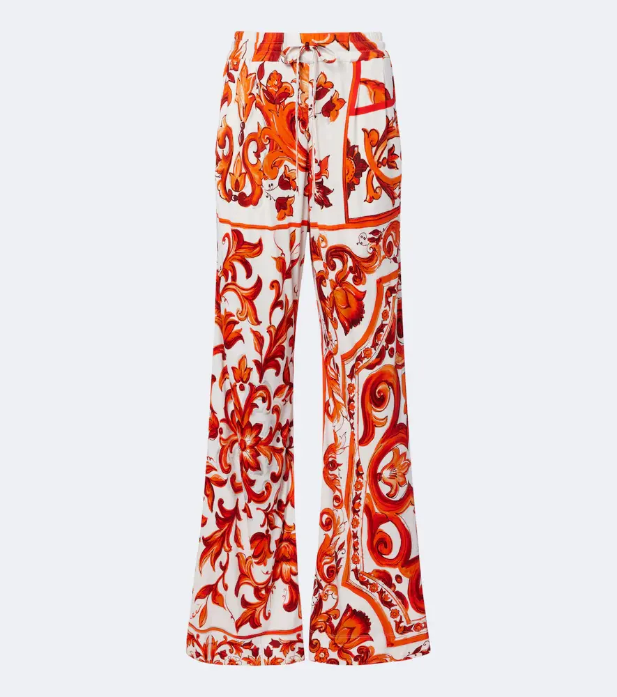 & Gabbana Majolica Wide-leg Pants