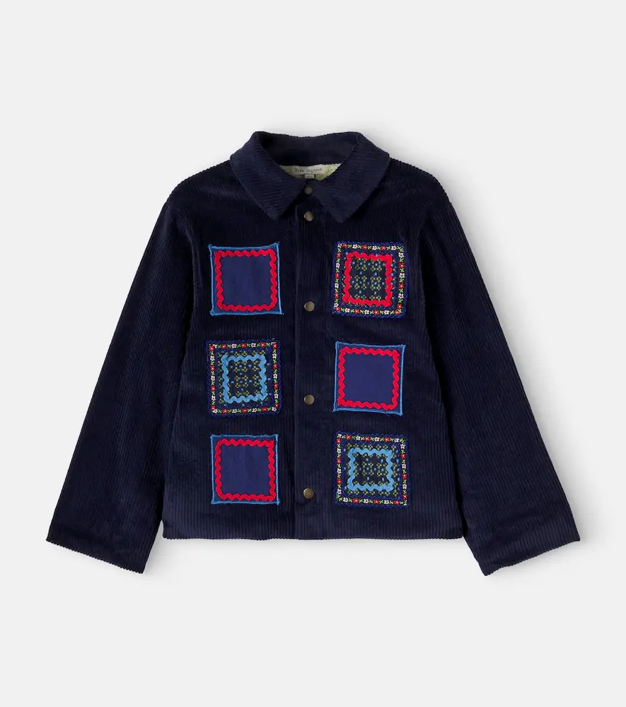 Bebe Organic Dylan Embroidered Cotton-blend Corduroy Overshirt