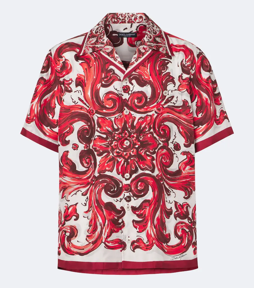 & Gabbana Majolica Silk Twill Shirt