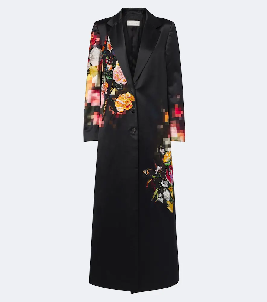 Dries van Noten Floral Cotton and Silk Satin Coat