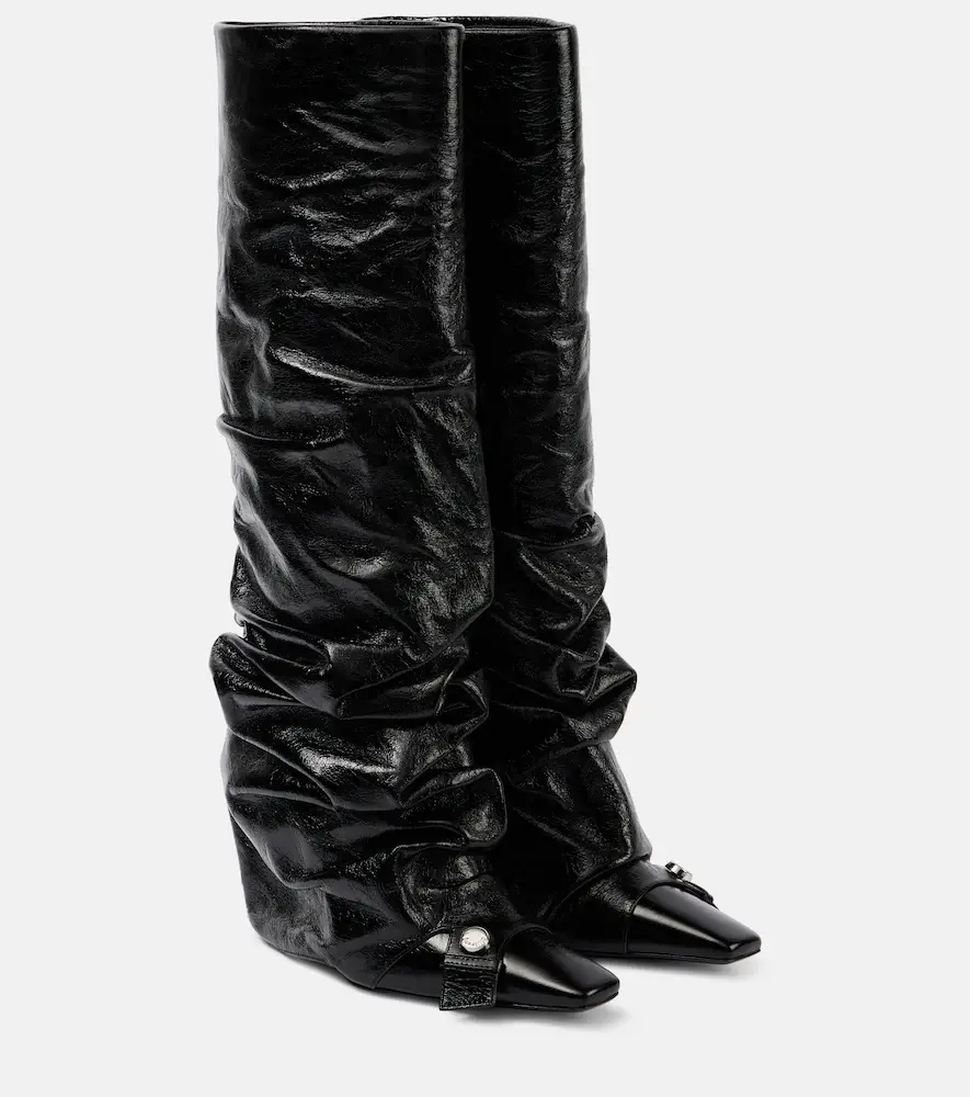 The Attico Juno 95 Leather Knee-high Boots