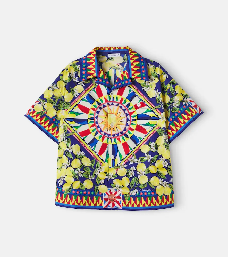 & Gabbana Kids Carretto Cotton Shirt