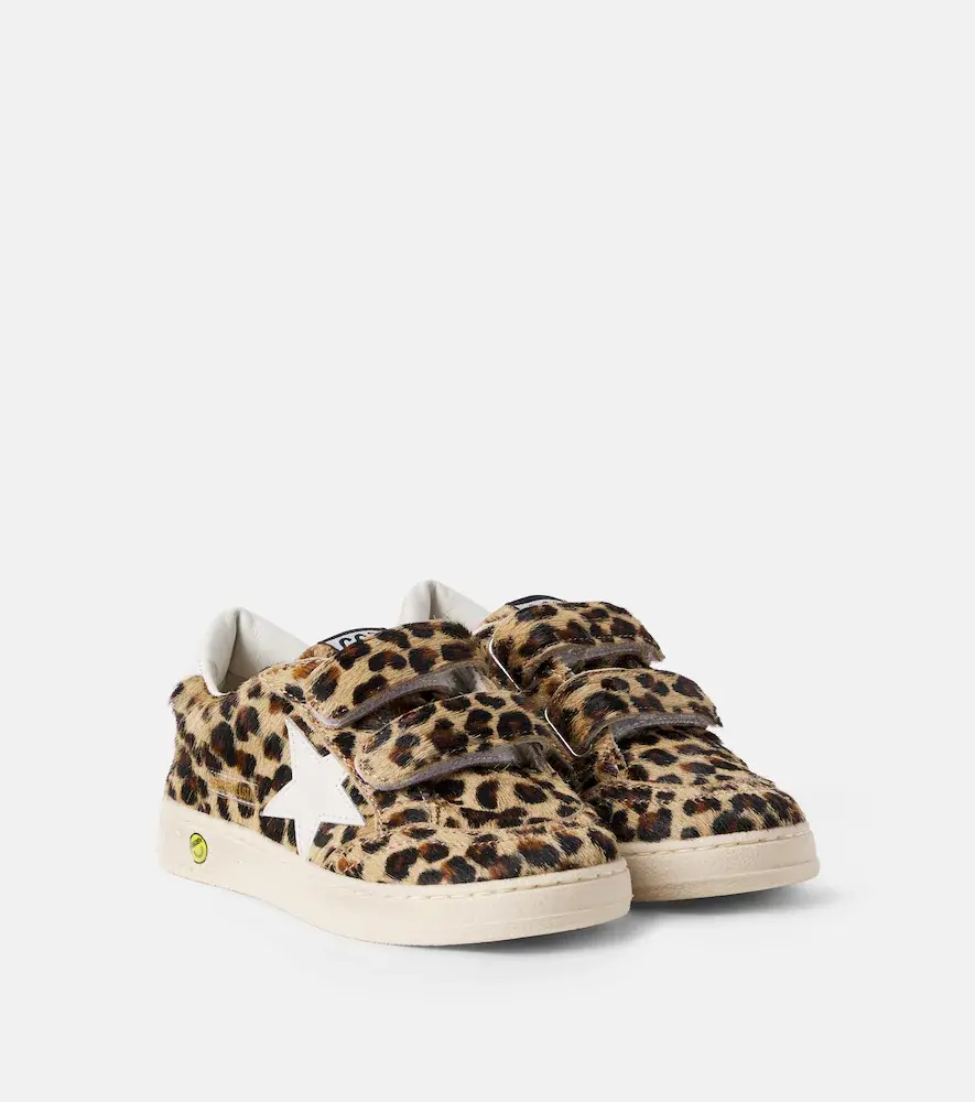 Golden Goose Kids Ball Star Leopard-print Calf Hair Sneakers