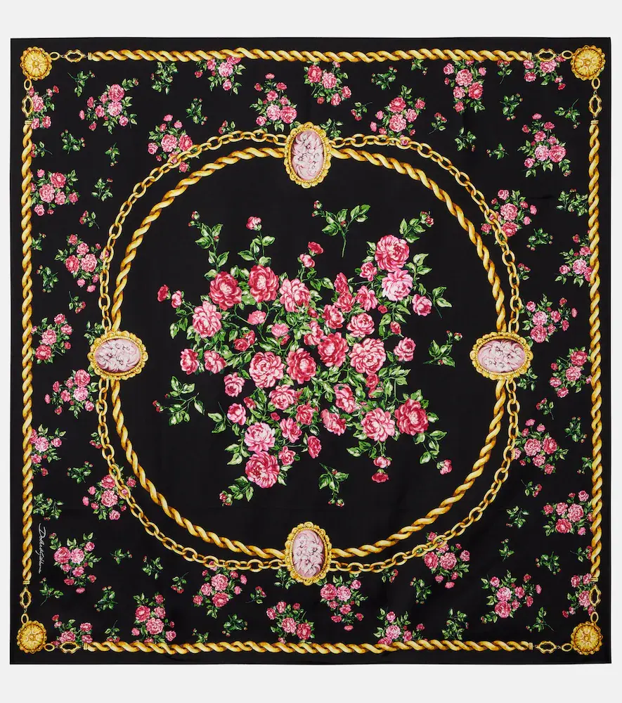 & Gabbana Floral Silk Scarf