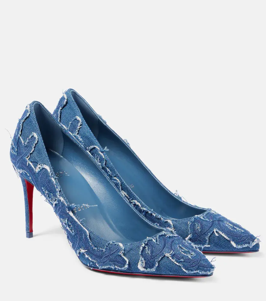 Christian Louboutin Kate 85 Denim Pumps