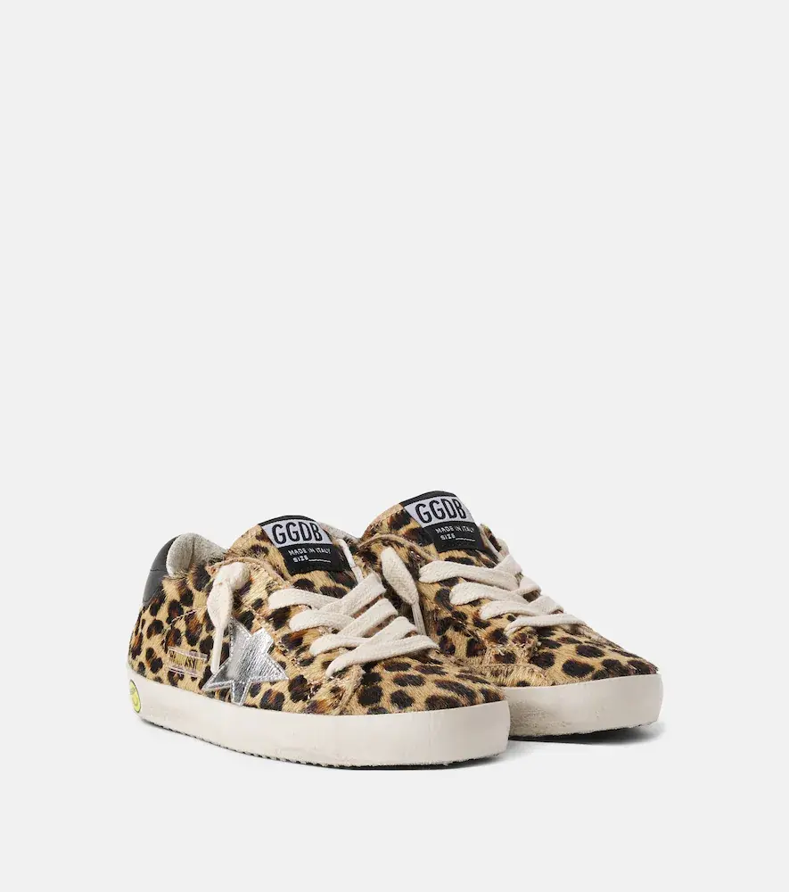 Golden Goose Kids Super Star Leopard-print Calf Hair Sneakers