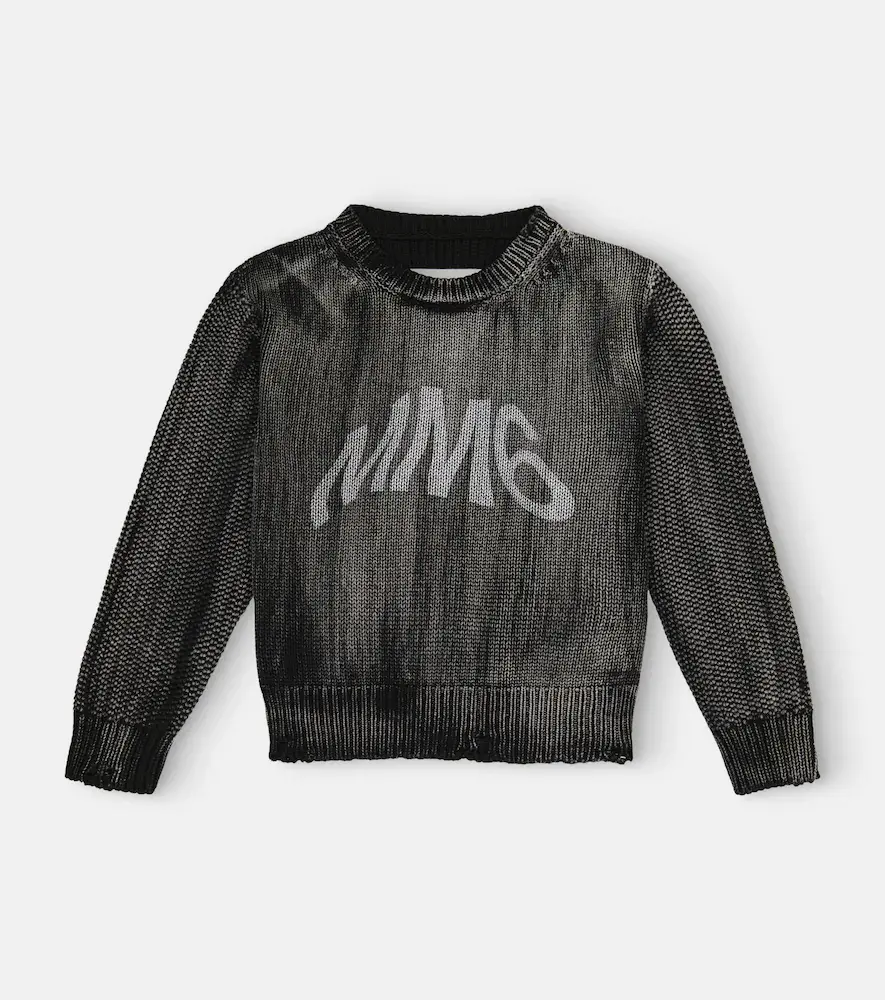 Mm6 Maison Margiela Kids Logo Cotton Sweater