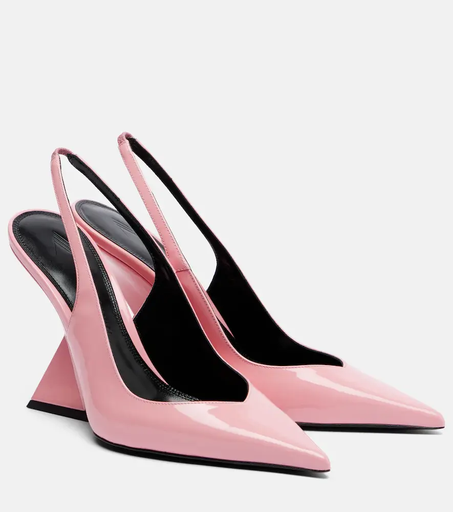 The Attico Cheope Patent Leather Slingback Wedges