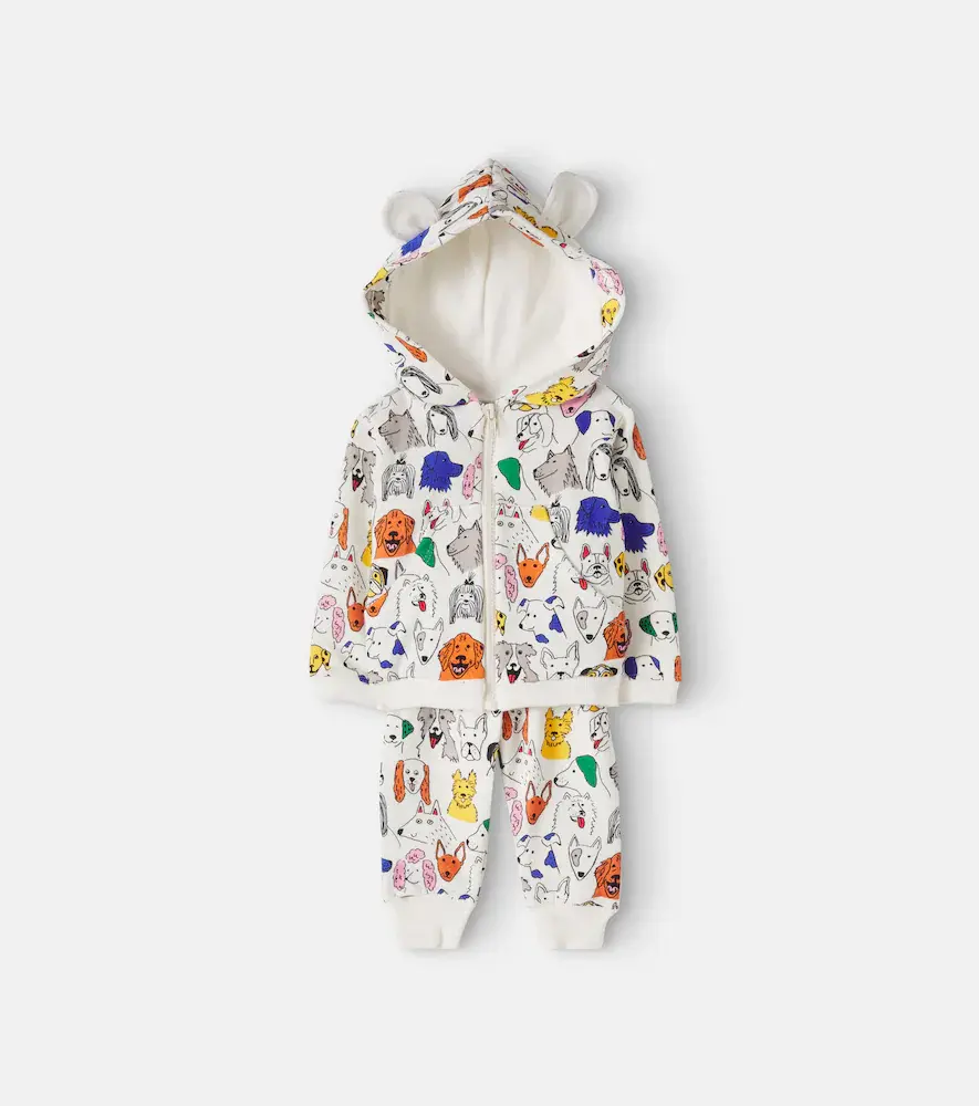 Fabula Baby Printed Cotton-blend Hoodie and Pants Set