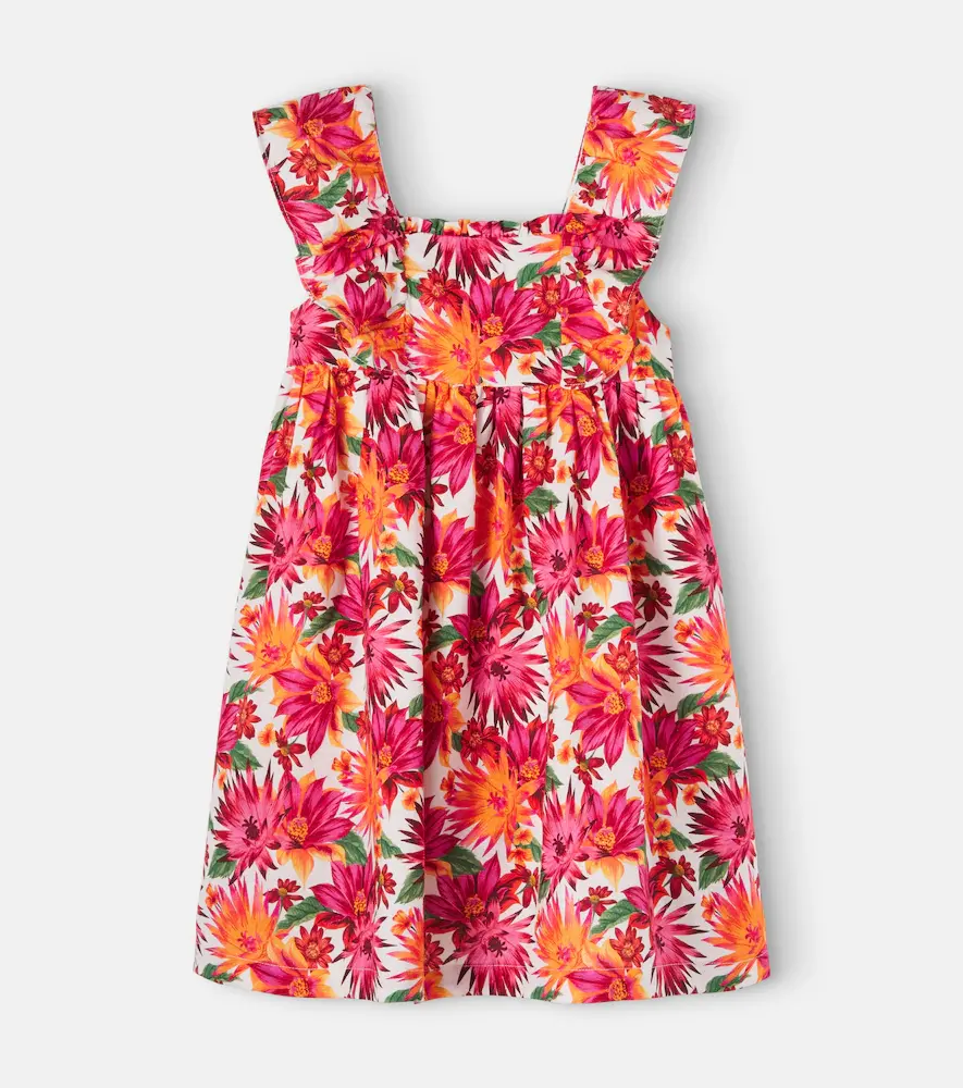 Tartine Et Chocolat Floral Cotton and Linen Dress