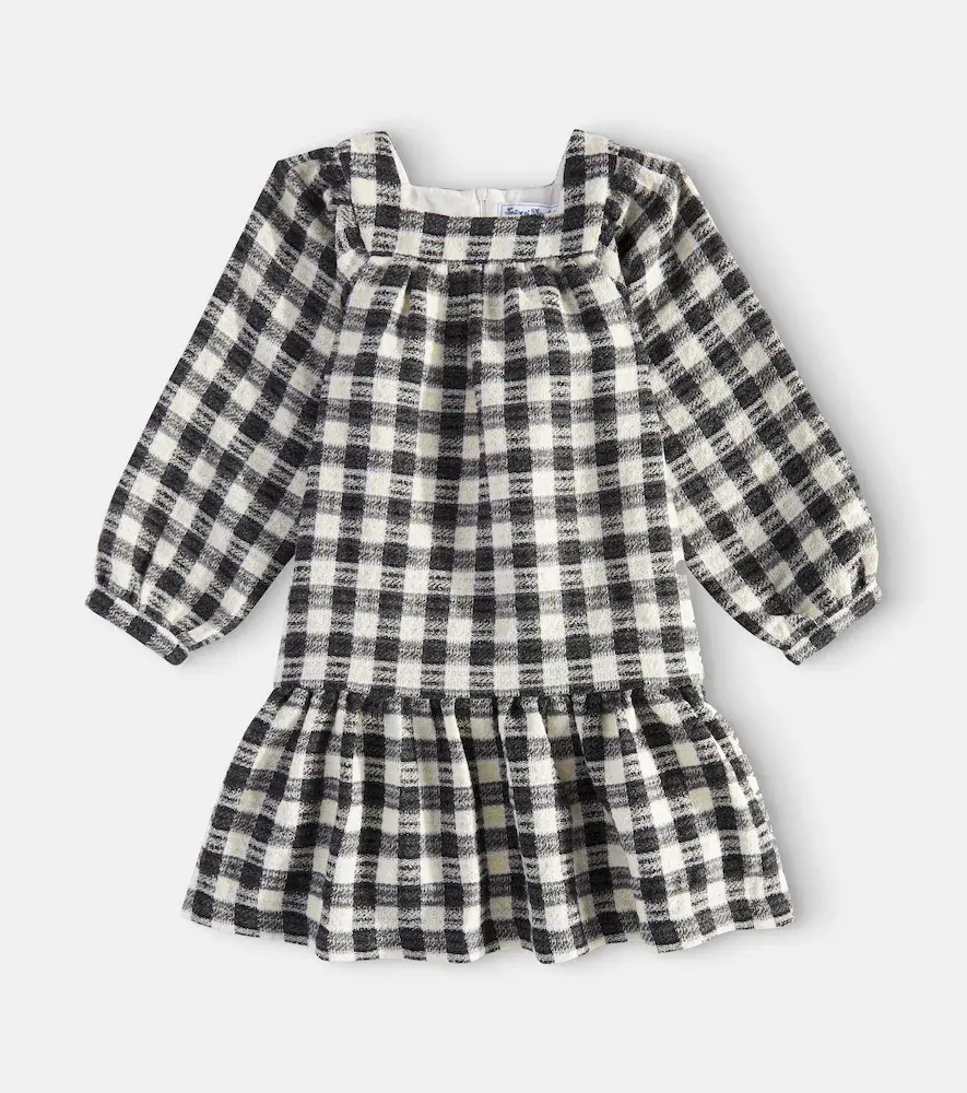 Tartine Et Chocolat Checked Wool and Cotton-blend Dress