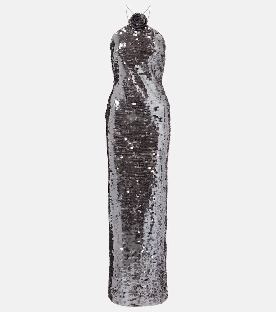 Magda Butrym Floral-applique Sequined Gown