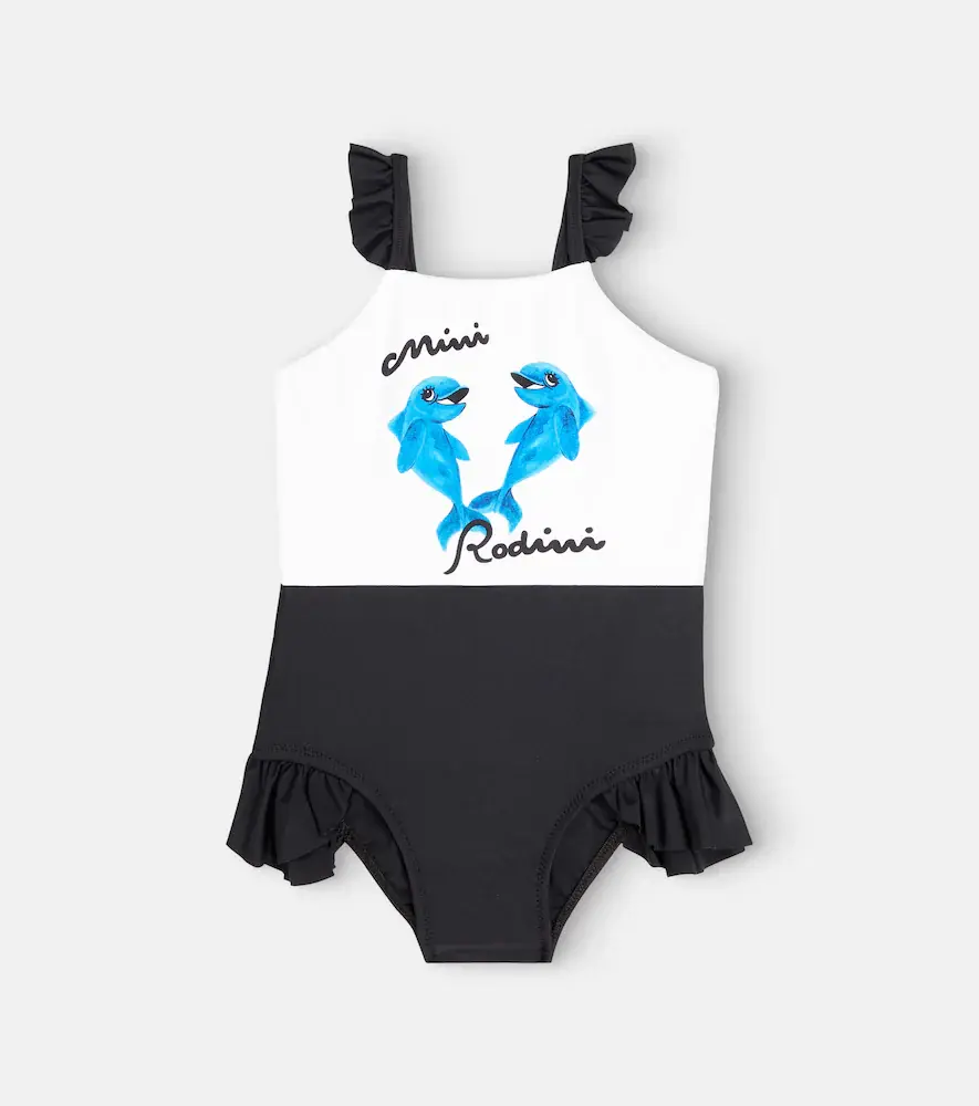 Mini Rodini Dolphins Ruffled Swimsuit