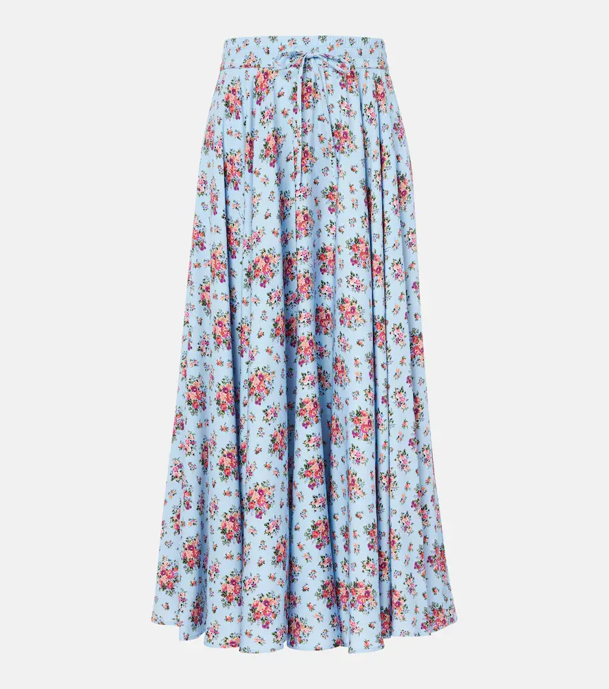 & Gabbana Floral Silk-blend Midi Skirt