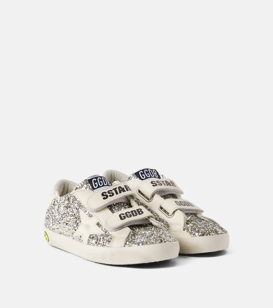 Golden Goose Kids Old School Glitter Leather Sneakers